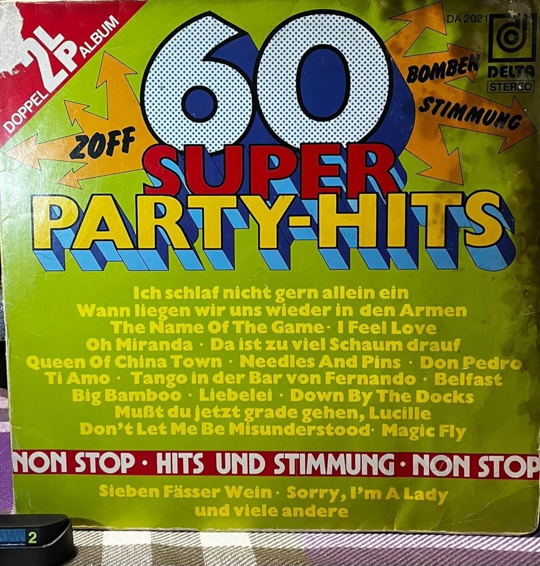 60 Super Party-Hits - Doppel LP (Delta Stereo DA 2021) Non-Stop Hits