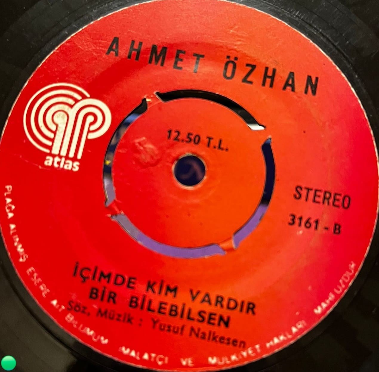 Ahmet Özhan - Bak Yeşil Yeşil / İçimde Kim Vardır Bir Bilebilsen - Atlas Plak 45'lik