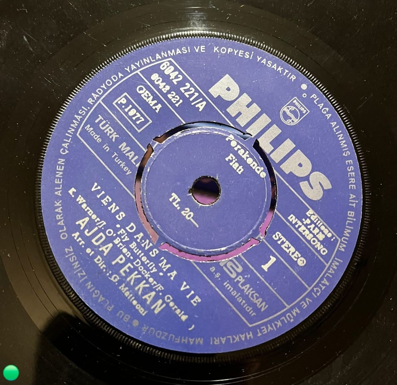 Ajda Pekkan - Viens Dans Ma Vie / Face A Face Avec Moi - Philips 45'lik Plak (1977)