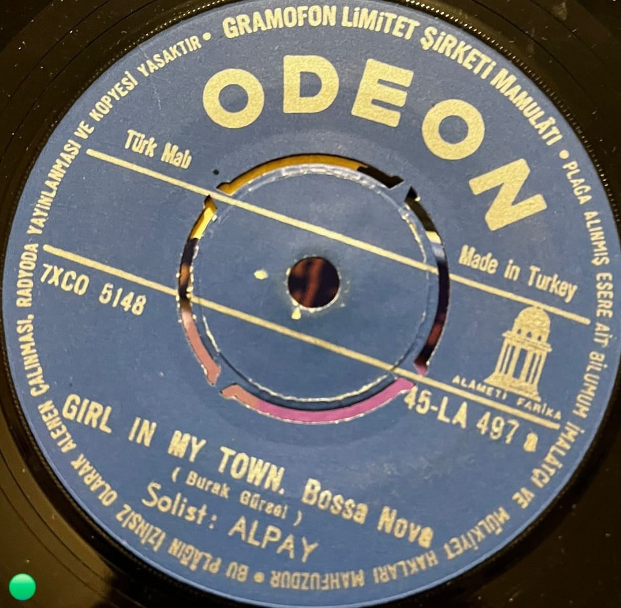 Alpay - Mi Sono Innamorato Di Te / Girl In My Town (45'lik Plak, Odeon)