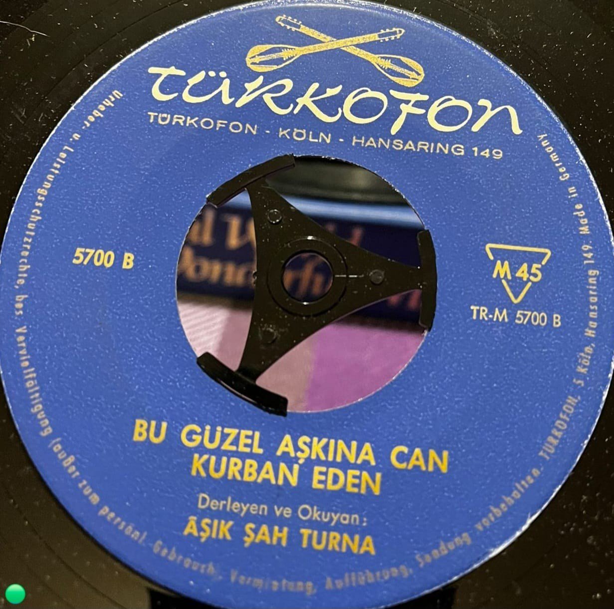 Aşık Şah Turna - Çaresiz Derdime Nasıl Çare Bulayım / Bu Güzel Aşkına Can Kurban Eden (45'lik Plak)
