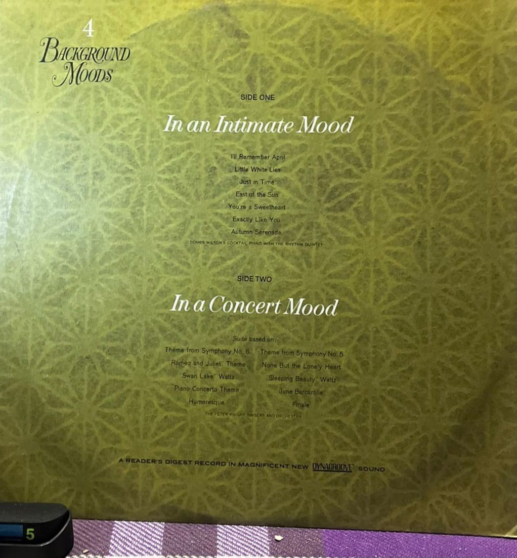 Background Moods 4 - In An Intimate Mood / In A Concert Mood - Reader's Digest 33'lük Plak