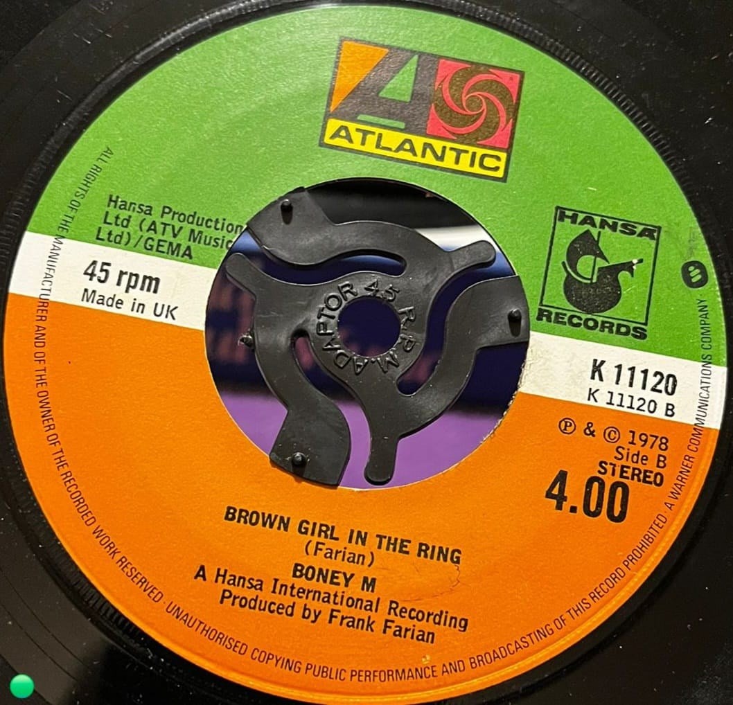 Boney M. - Rivers of Babylon / Brown Girl in the Ring - Atlantic UK Baskı 45'lik
