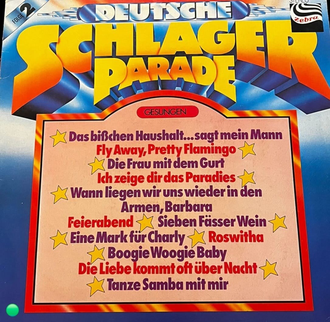 Deutsche Schlager-Parade Folge 2 (Gesungen) Vinyl, LP, Compilation, Zebra – Made in W. Germany