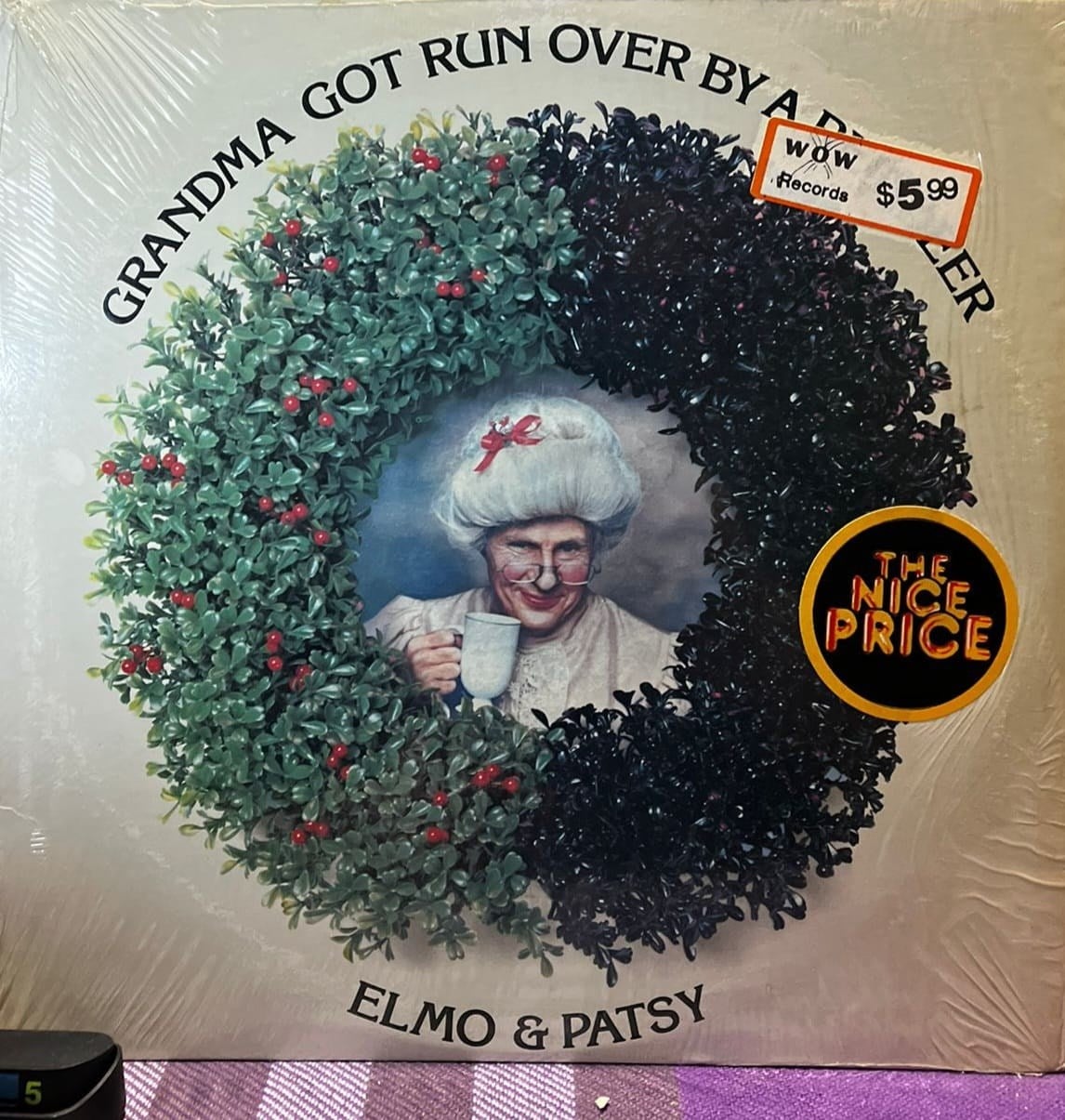 Elmo & Patsy - Grandma Got Run Over by a Reindeer LP (1984 Epic Vinyl)
