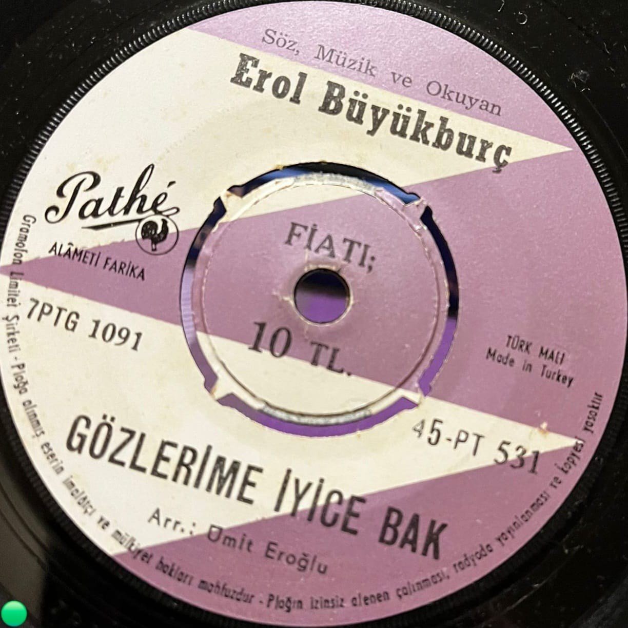 Erol Büyükburç - Gözlerime İyice Bak / Kırık Kalp - Orijinal Pathé (45-PT 531)