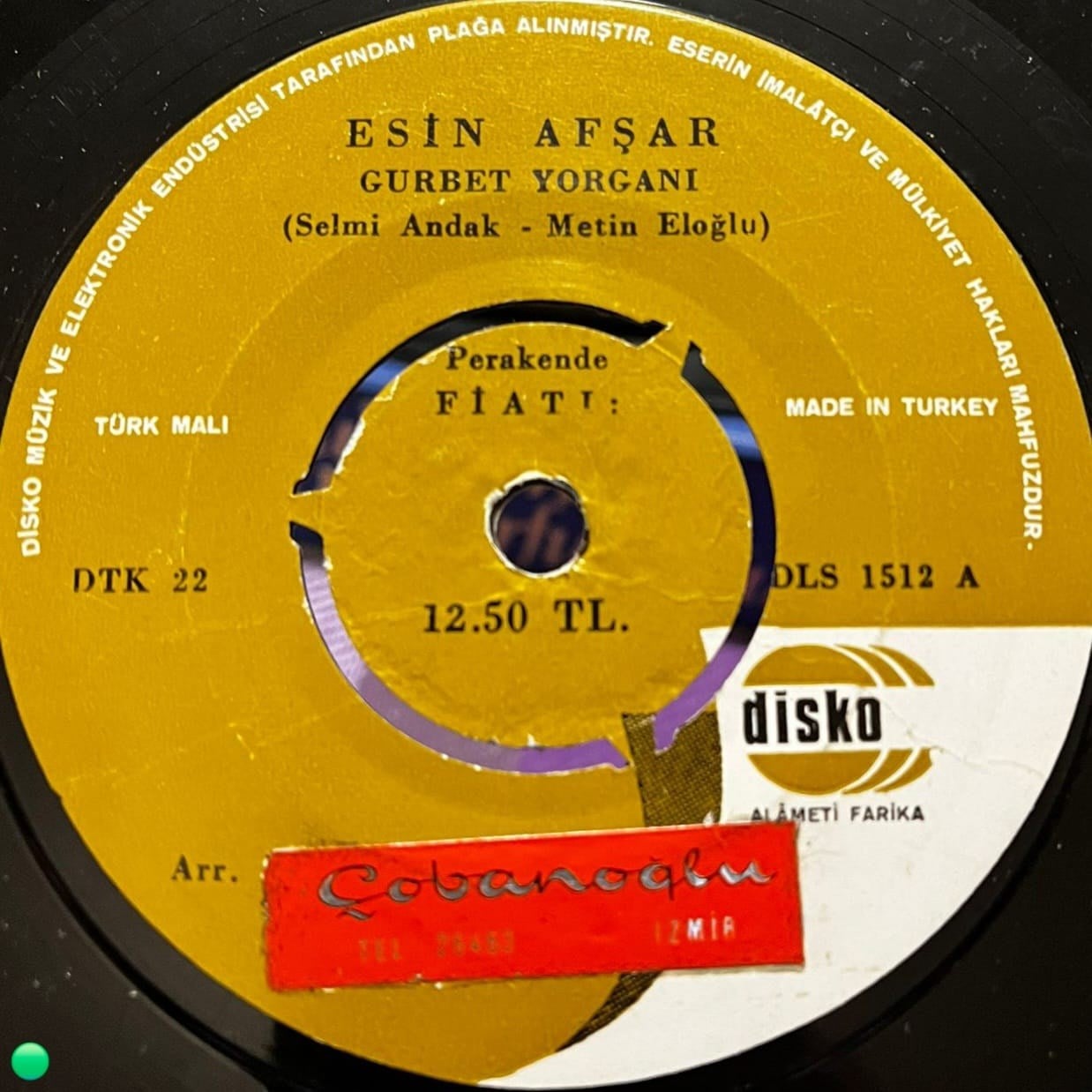 Esin Afşar - Gurbet Yorganı / Yunus (45'lik Plak, Disko DTK 22/23)