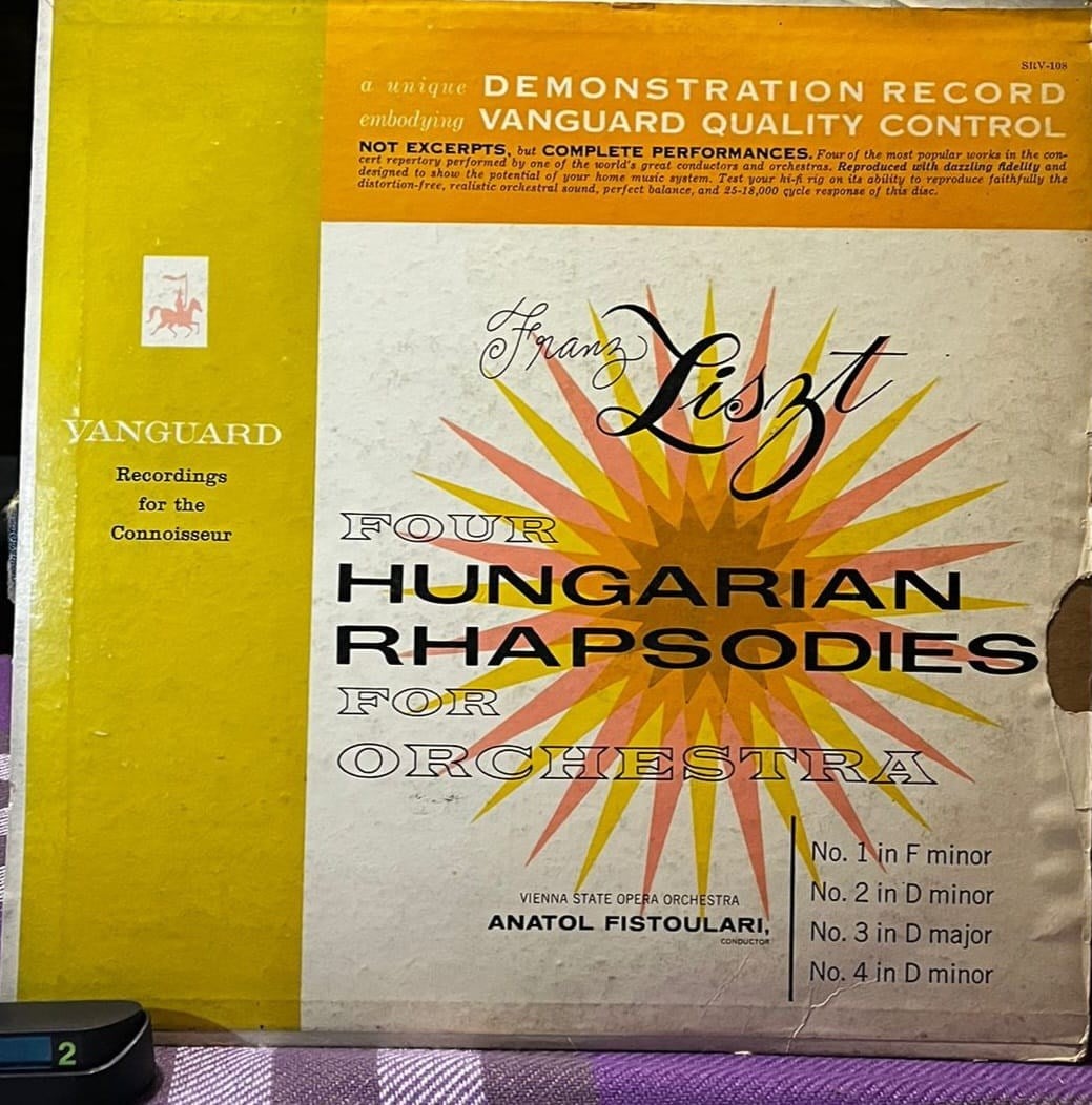 Franz Liszt - Four Hungarian Rhapsodies For Orchestra (Vanguard SRV-108) Vinyl, LP