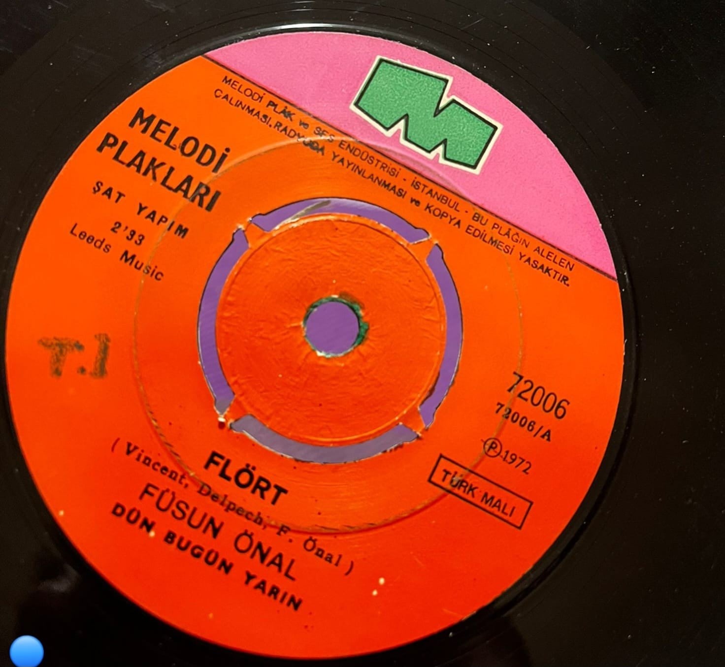 Füsun Önal - Flört / Aşk Nezlesi (1972) Melodi Plak 72006