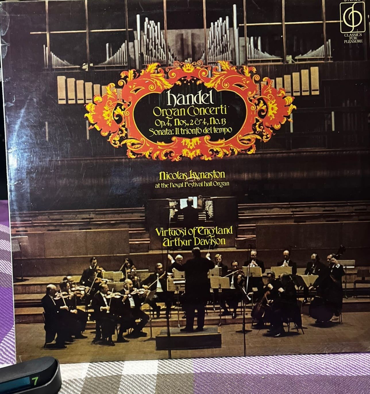 Händel - Nicolas Kynaston, The Virtuosi Of England, Arthur Davison - Handel Organ Concerti (LP, Stereo)