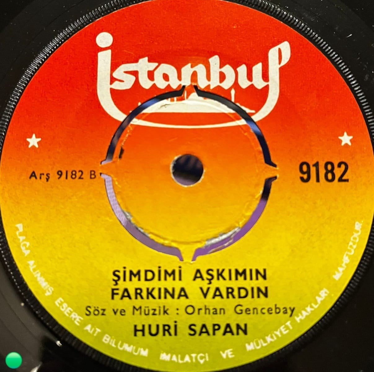 Huri Sapan - Gözlerim Yolda Kaldı / Şimdimi Aşkımın Farkına Vardın (45'lik Plak)