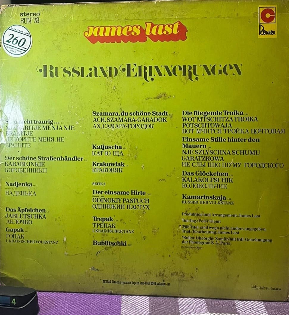 James Last – Russland Erinnerungen (1977) Vinyl, LP, Album