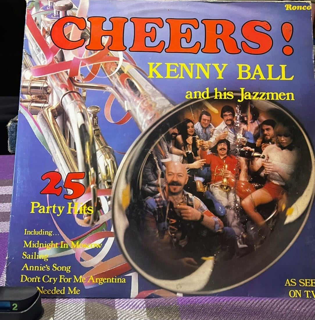 Kenny Ball and his Jazzmen - Cheers! | 25 Party Hits | Ronco UK Press Vinyl LP