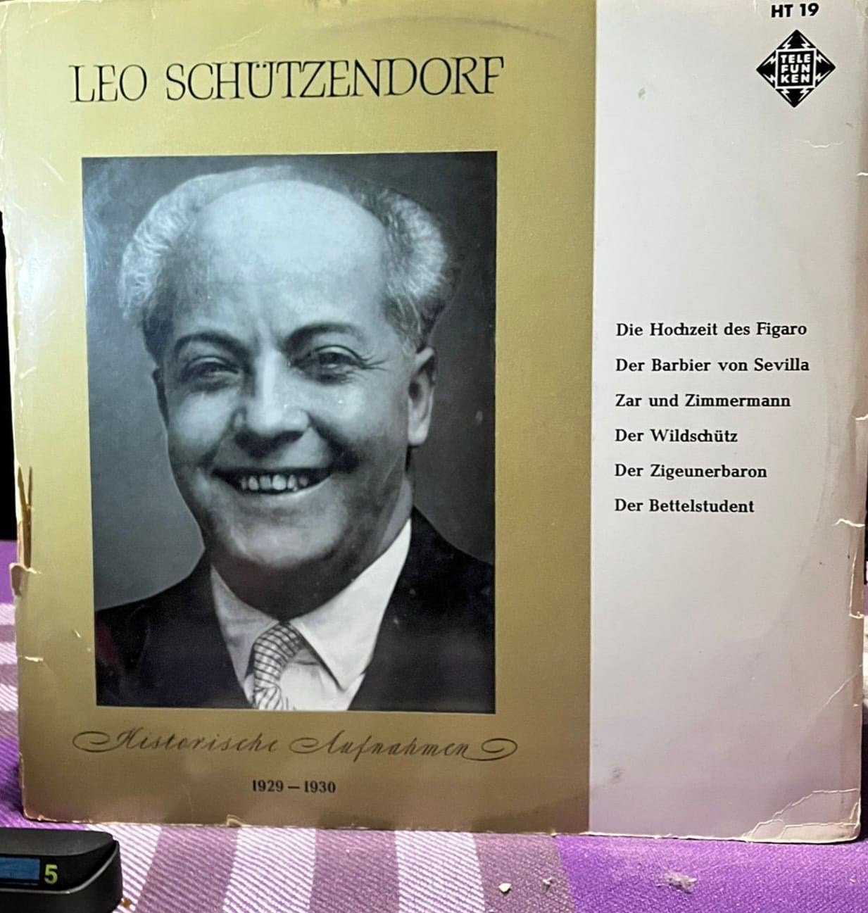 Leo Schützendorf - Historische Aufnahmen 1929-1930 - Telefunken HT 19 Vinil LP