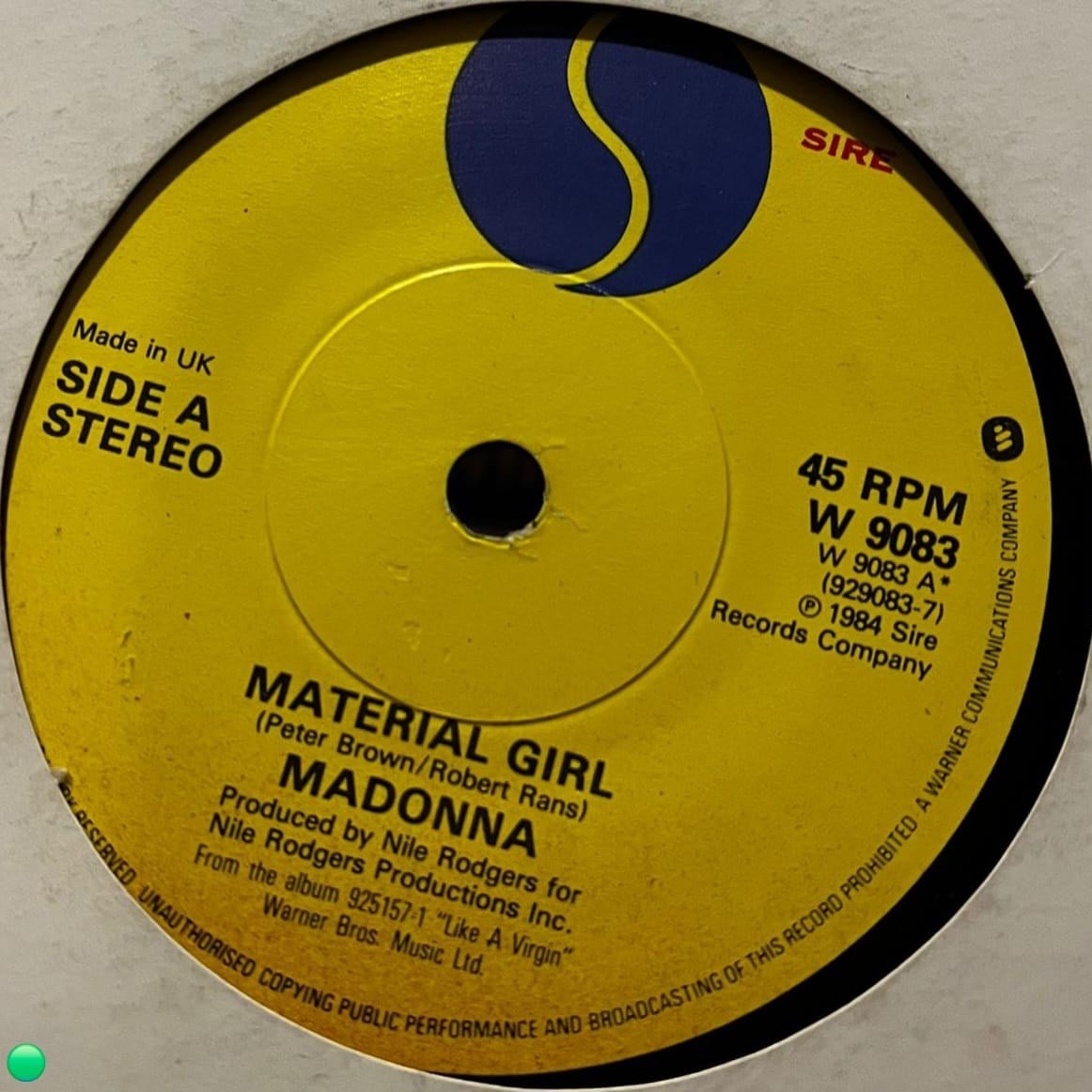 Madonna - Material Girl / Pretender (1984 Orijinal UK Baskı 45'lik Plak)