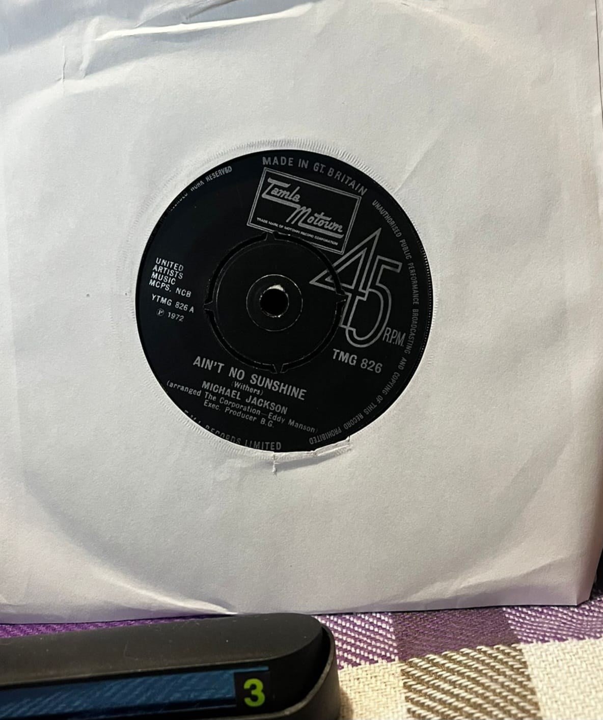 Michael Jackson - Ain't No Sunshine / I Wanna Be Where You Are (1972 UK Press) 45'lik Plak
