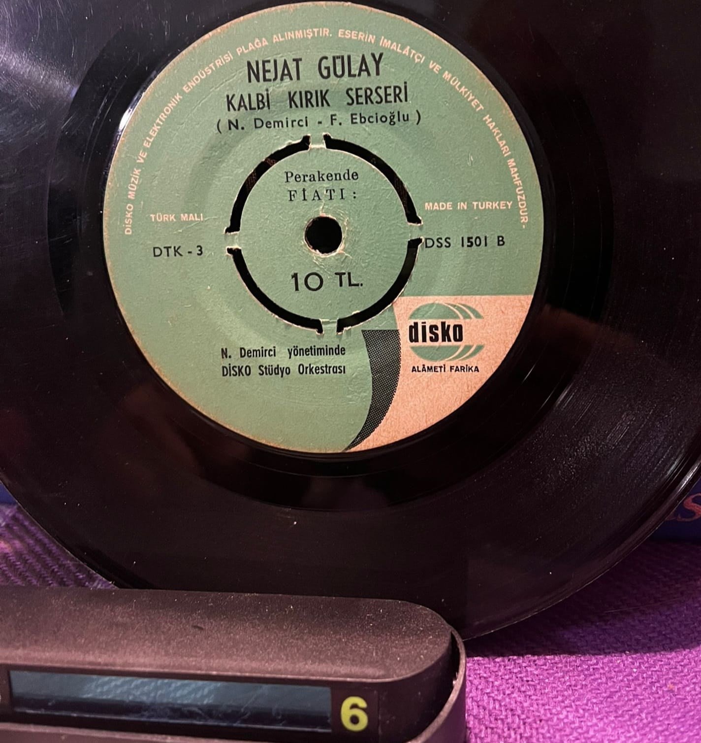 Nejat Gülay - Kara Sevda / Kalbi Kırık Serseri (1969) 45'lik Plak - Disko 1501