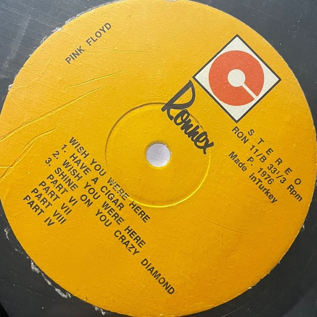 Pink Floyd - Wish You Were Here (Ronnex Records - Ron 11 - Made in Turkey)