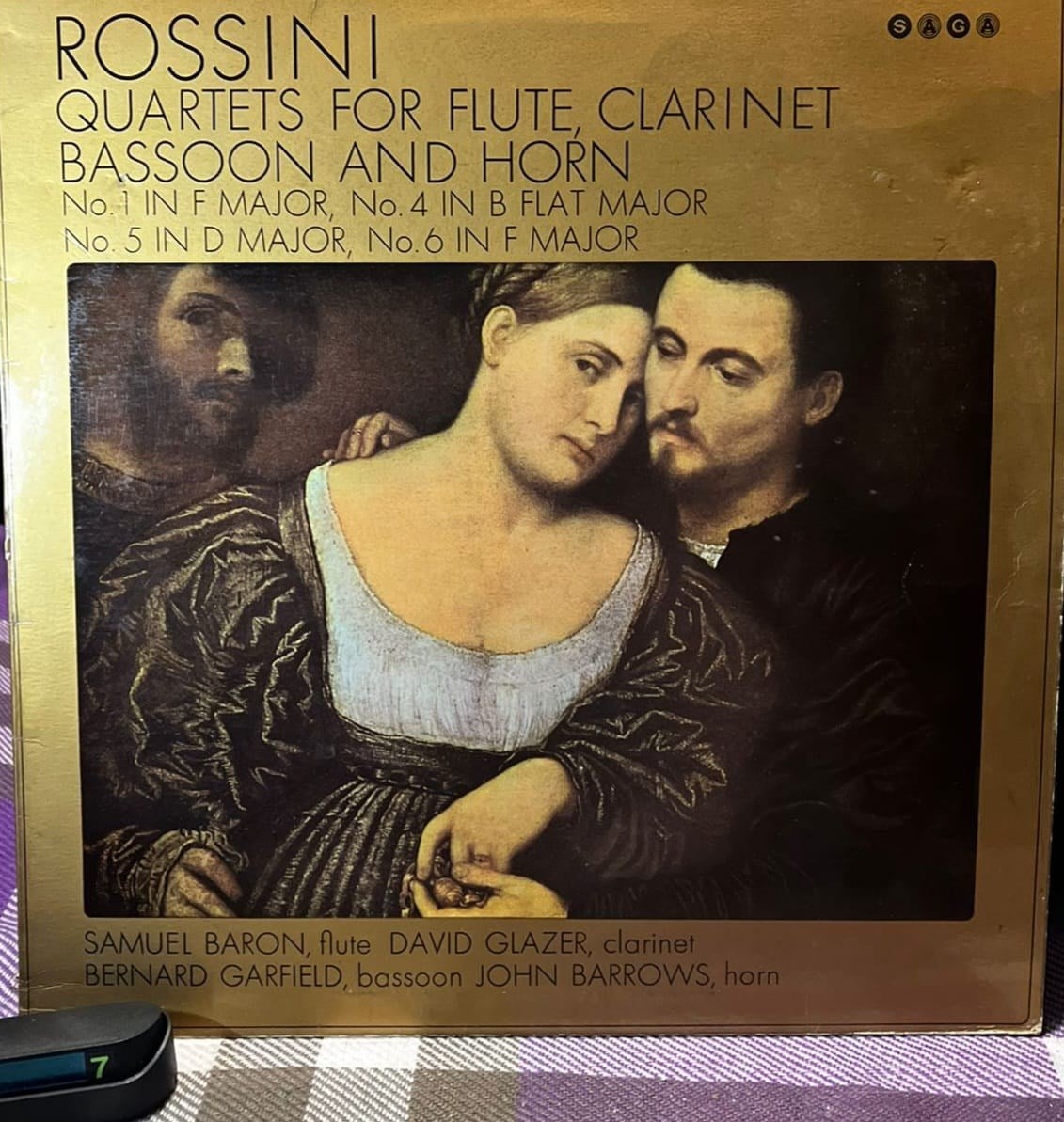 Rossini - Quartets For Flute, Clarinet, Bassoon And Horn (LP, Album - Saga, 1965)