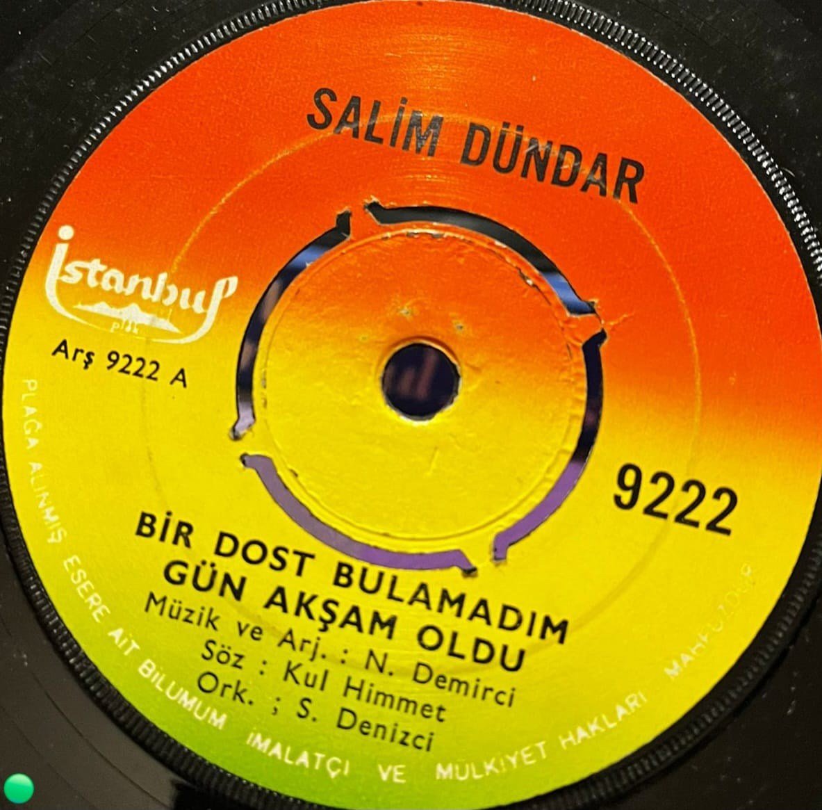 Salim Dündar - Bir Dost Bulamadım Gün Akşam Oldu / Kalbimi Kim Çalıyor (45'lik Plak)