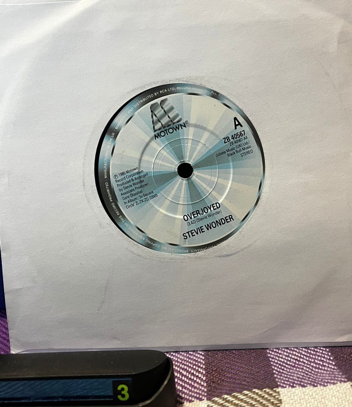 Stevie Wonder - Overjoyed - Orijinal 45'lik Plak (1985)