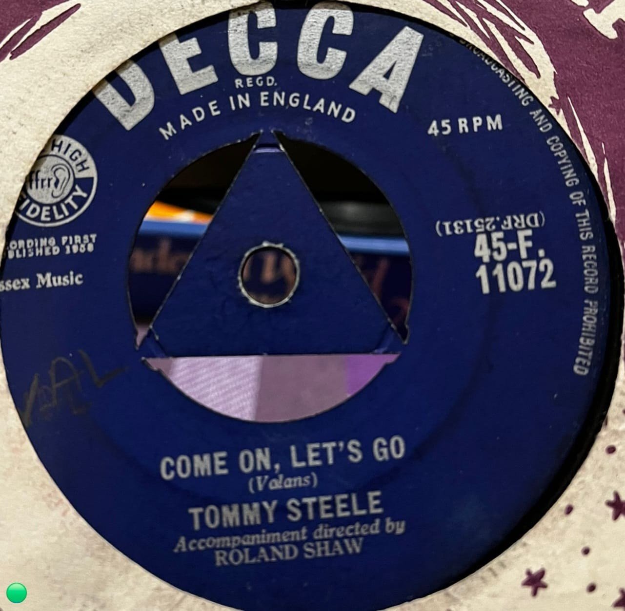 Tommy Steele - Come On, Let's Go / Put A Ring On Her Finger 7