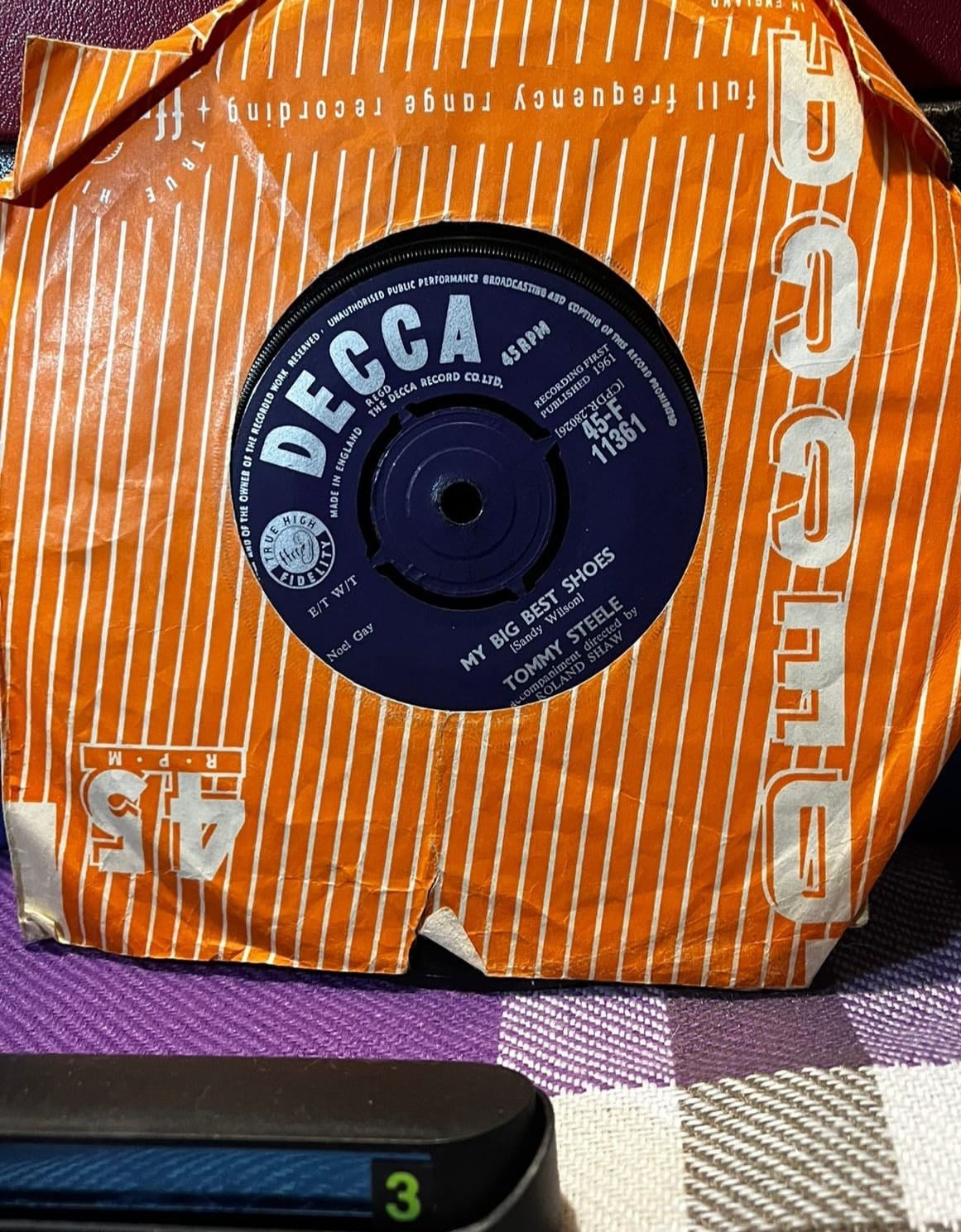 Tommy Steele - My Big Best Shoes / The Dit-Dit Song (1961 UK Press) 45'lik Plak
