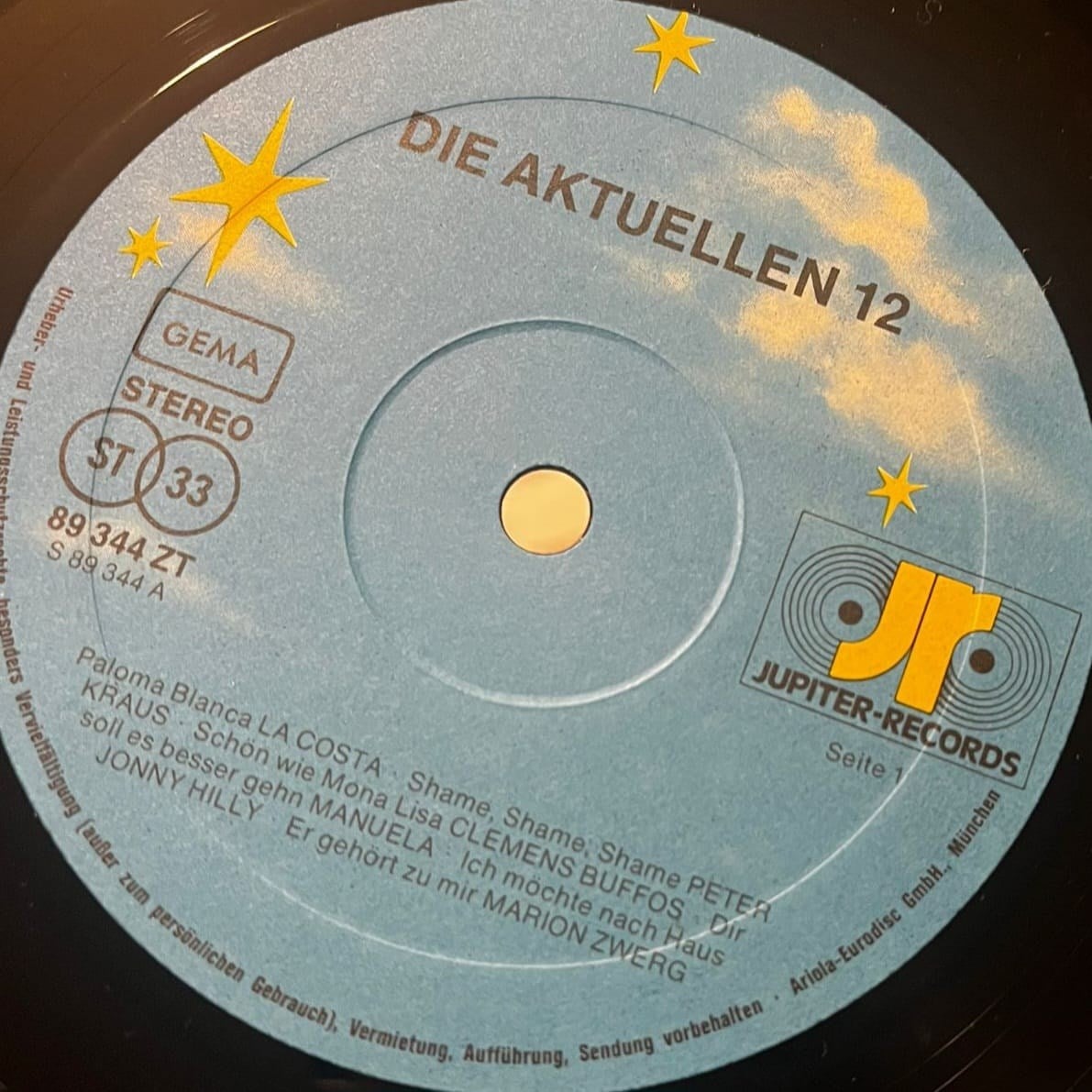 Various – Die Aktuellen 12 Schlager Der Deutschen Hitparade (LP, Compilation, Jupiter Records – 89 344 ZT)