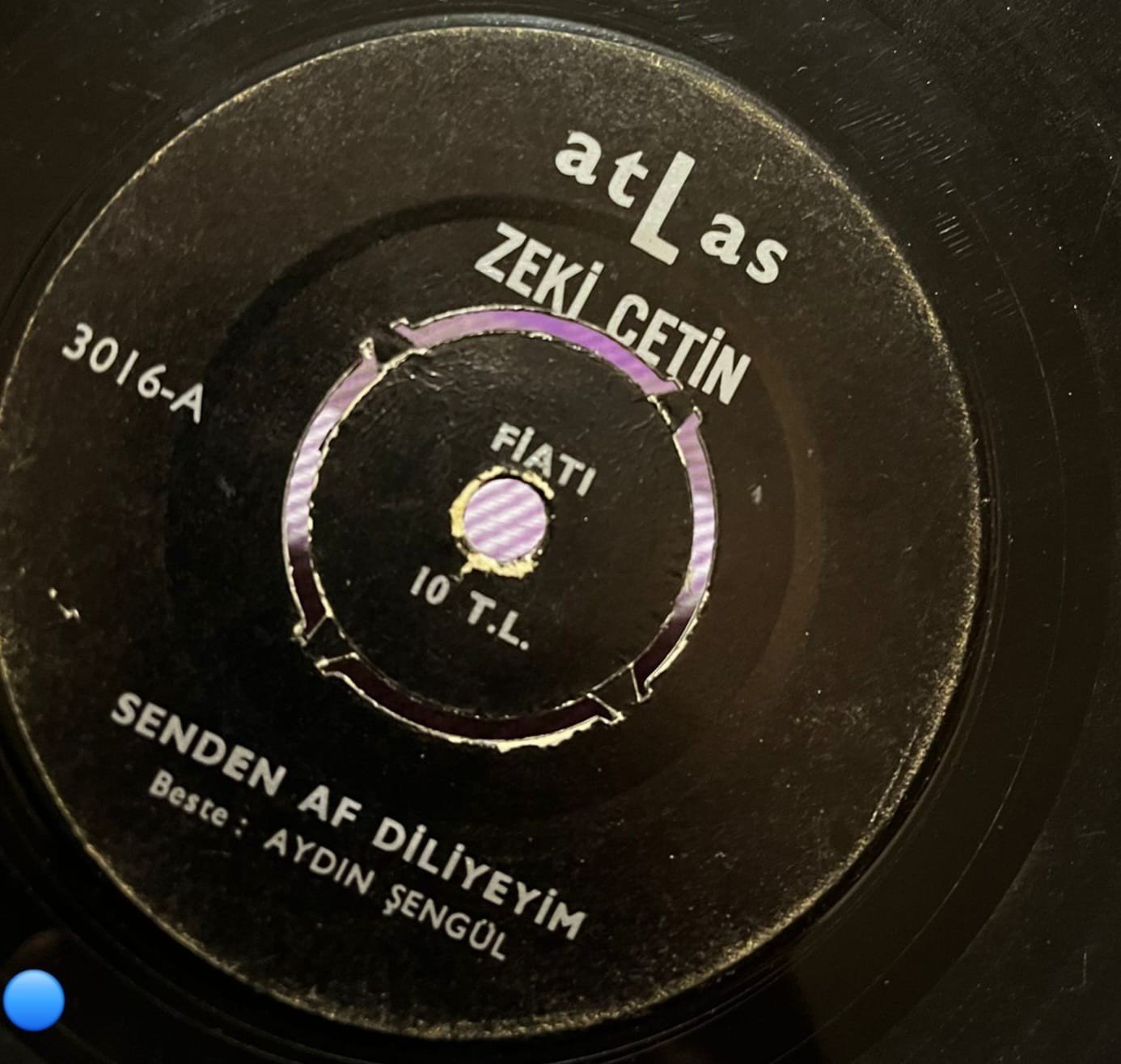 Zeki Çetin - Senden Af Diliyeyim / Göz Yaşlarım - Atlas Plak 45'lik