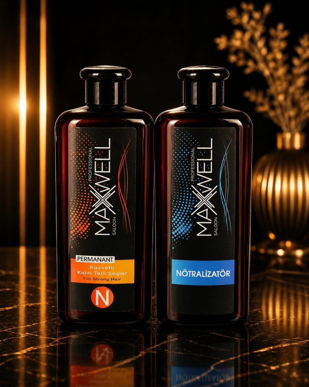 Professional Güçlü Perma Seti - Kalın Telli ve Dirençli Saçlar İçin 500 ml Perma (N) + 500 ml Nötralizatör