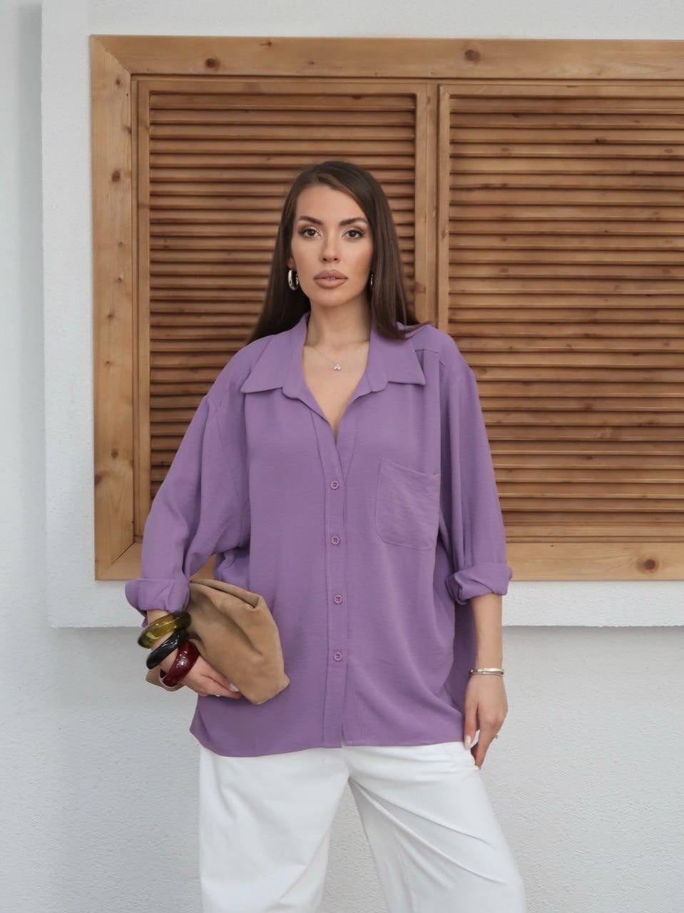 LİLA  Tiril Tiril Oversize Gömlek
