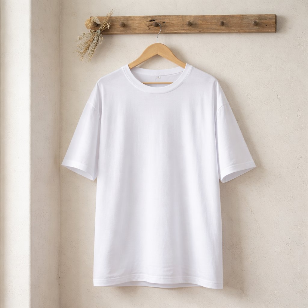 Oversize Basic T-Shirt - BEYAZ
