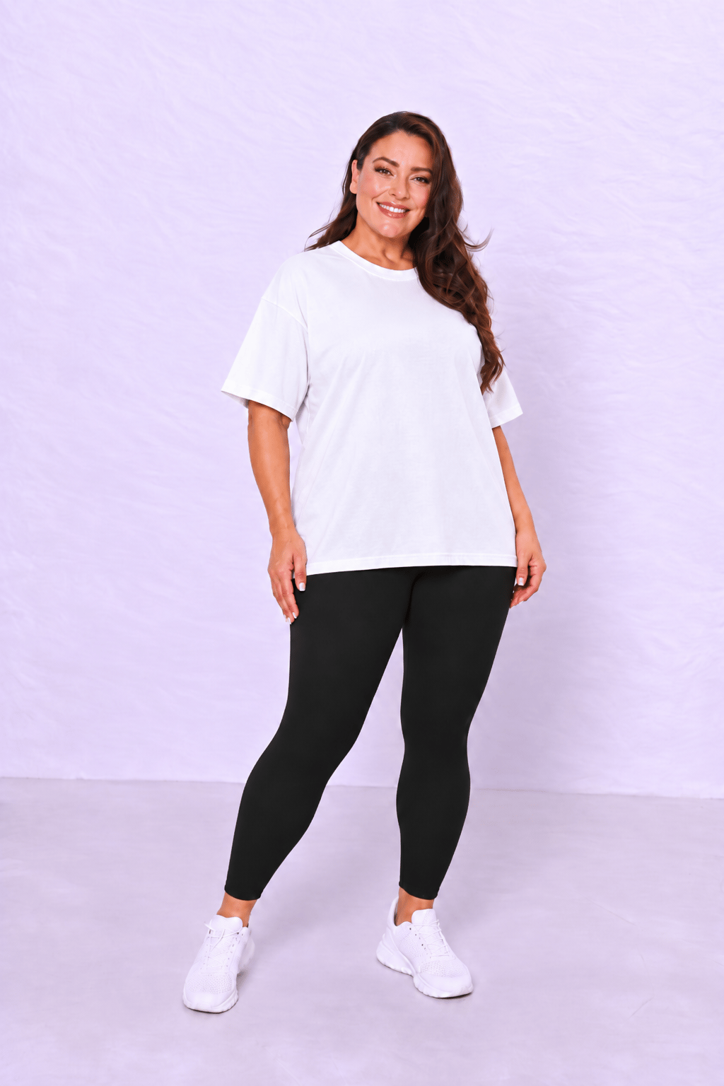 Oversize Basic T-Shirt - BEYAZ