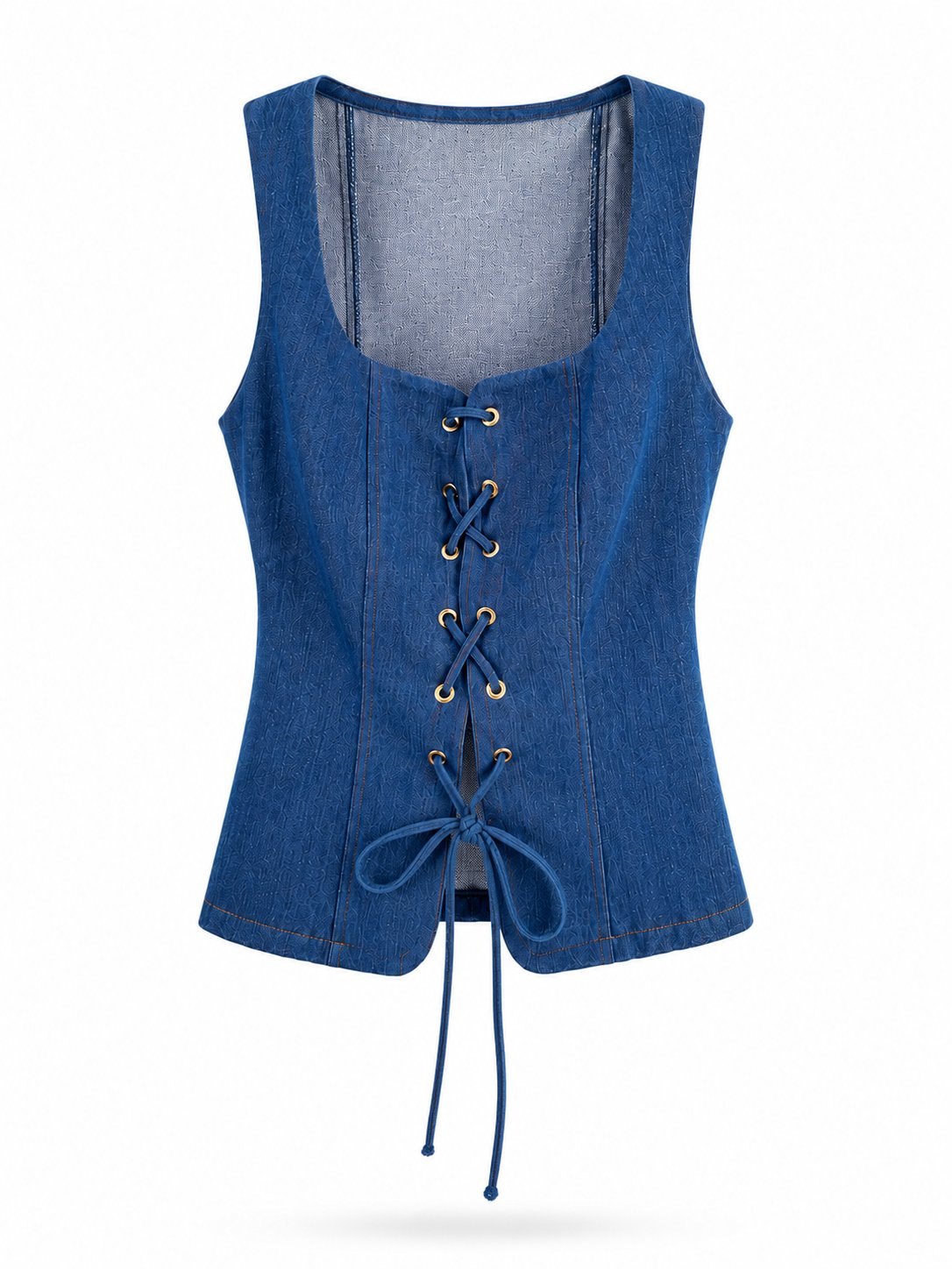 26Y4057 BAĞCIKLI KOT KORSE BLUZ