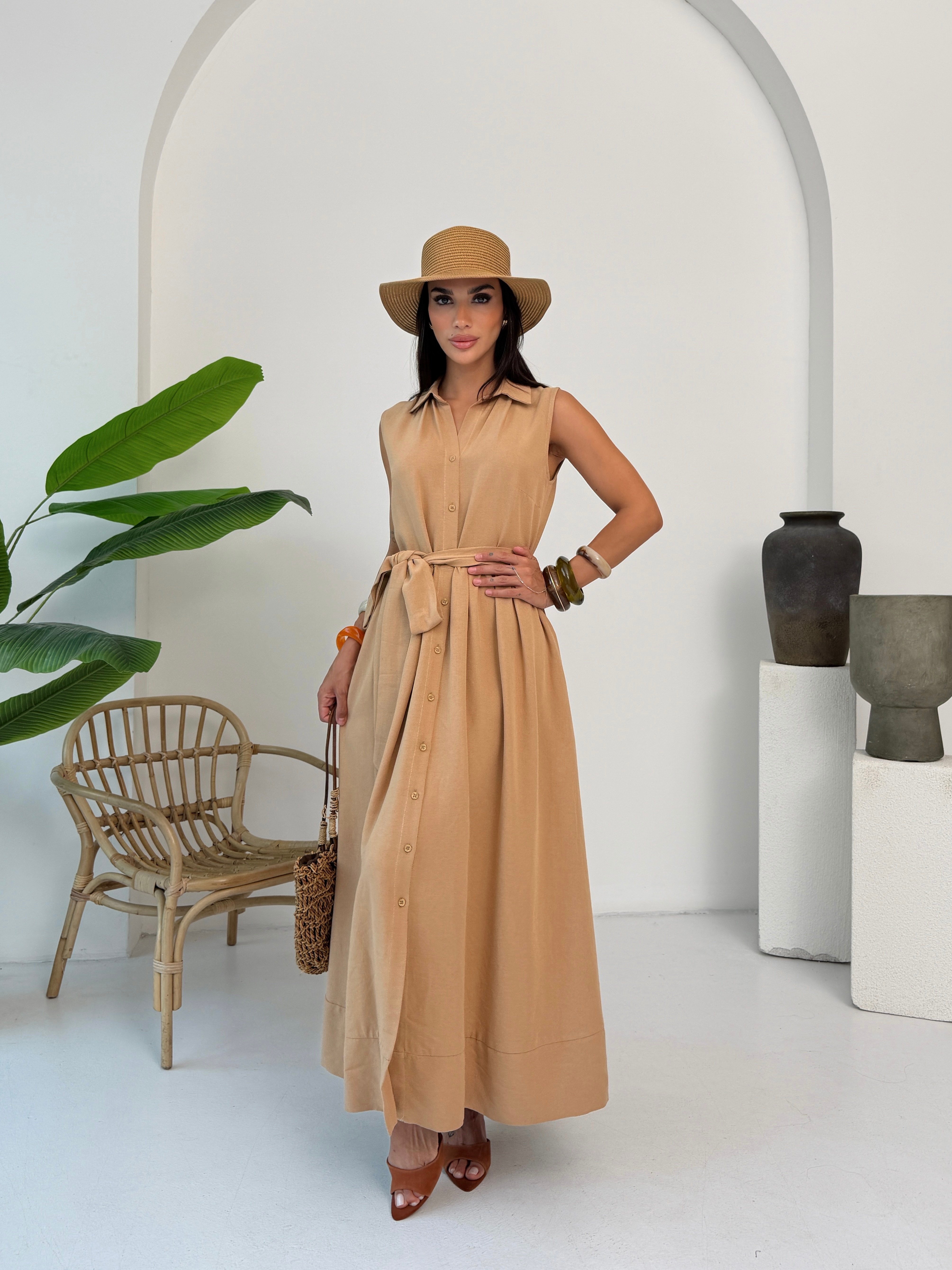 26Y5168 PİLELİ GÖMLEK ELBİSE