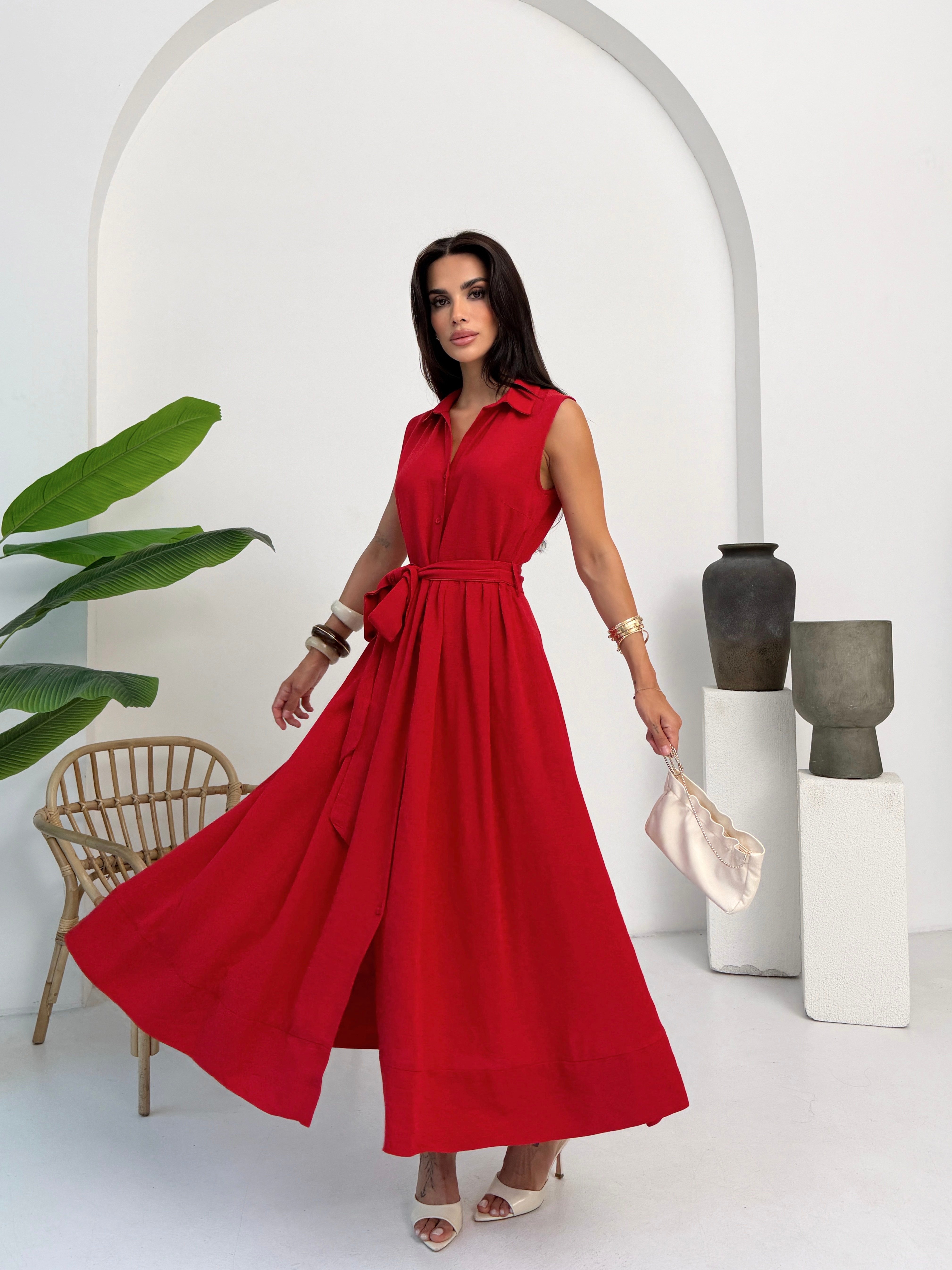 26Y5168 PİLELİ GÖMLEK ELBİSE