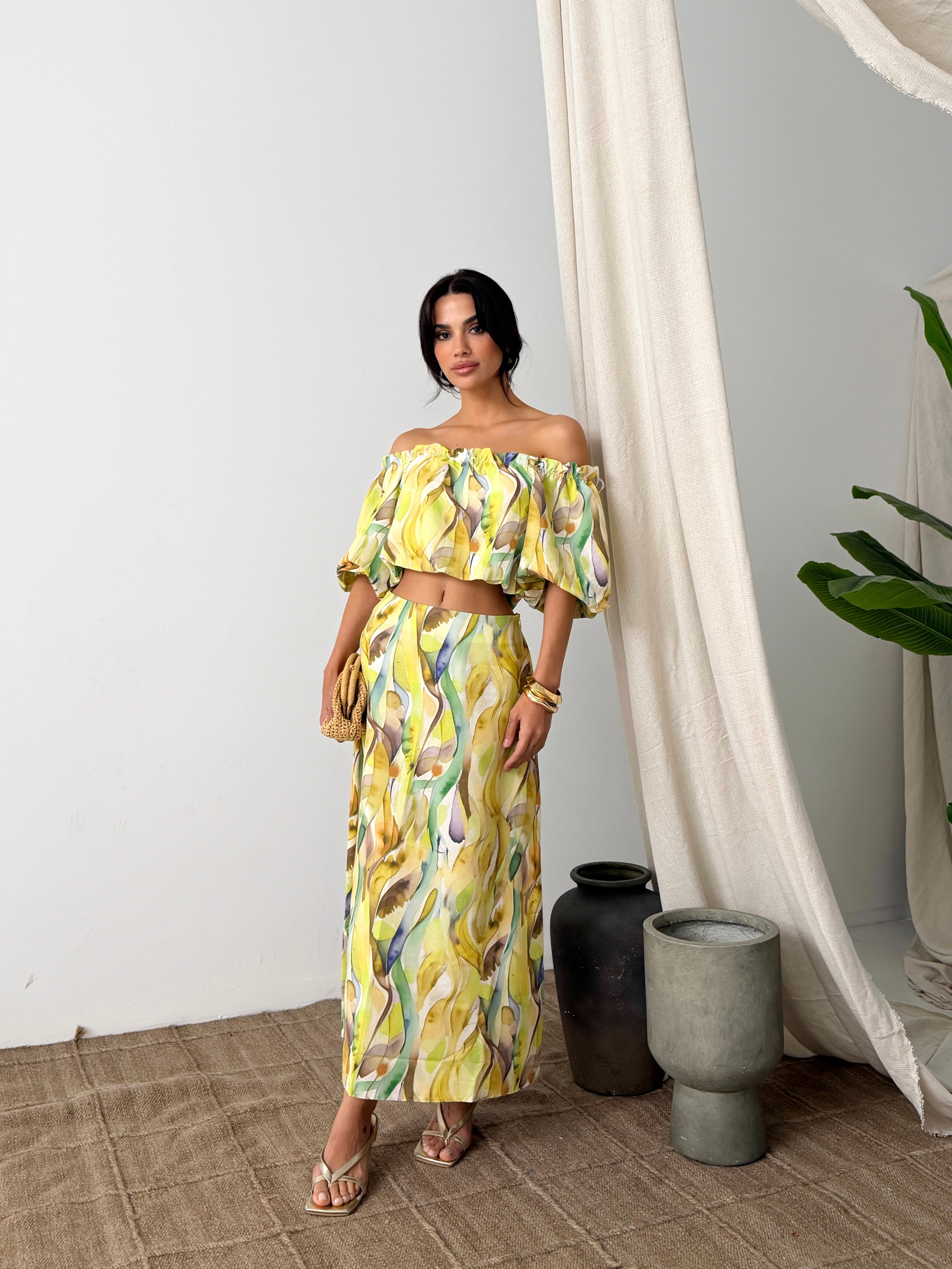 BALON KOLLU CROP BLUZ & ETEK