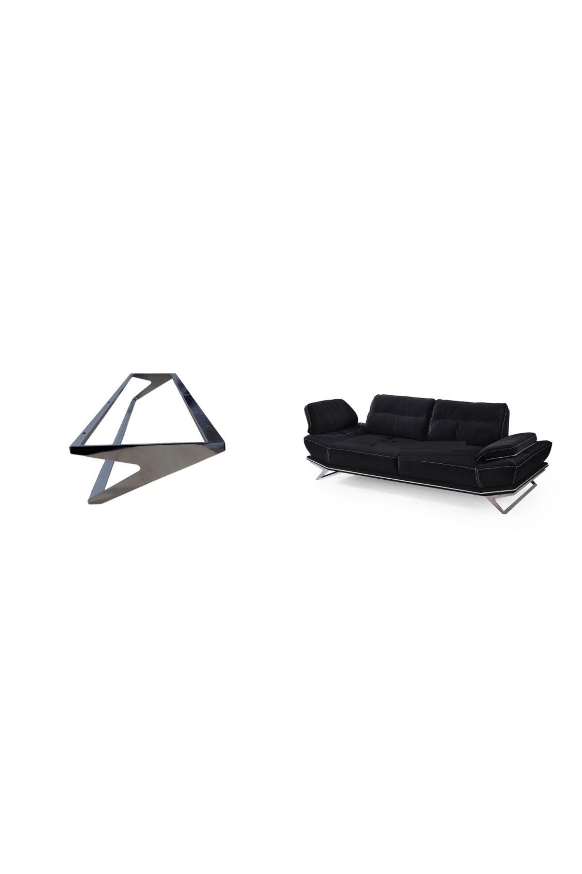 Metal Mobilya Ayağı Bizera Model 90*15 Cm Krom 2 Adet