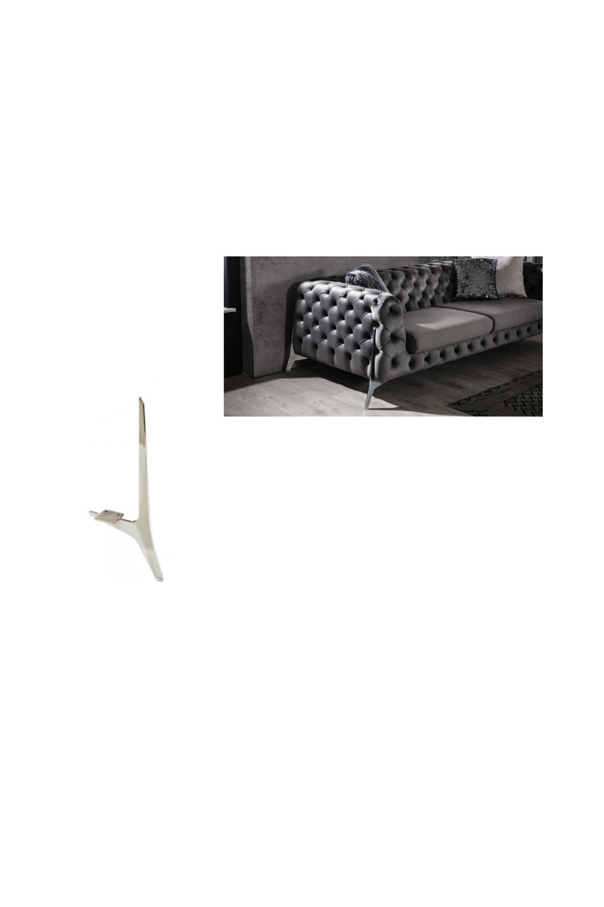 Metal Mobilya Ayağı Kılıç  Model 17 Cm Krom 4 Adet