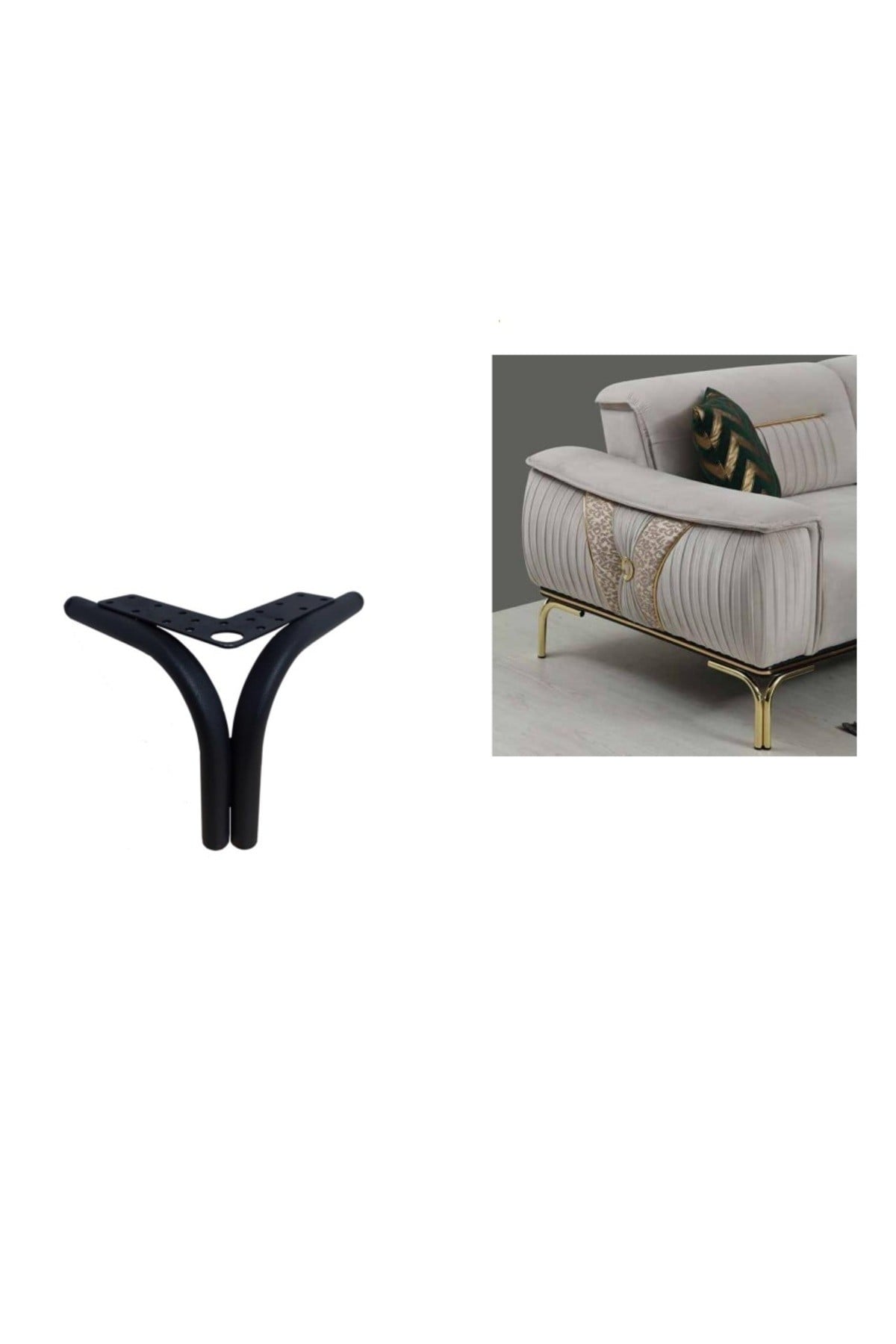 Metal Mobilya Ayağı Magnolia  Model 18 Cm Siyah 4 Adet