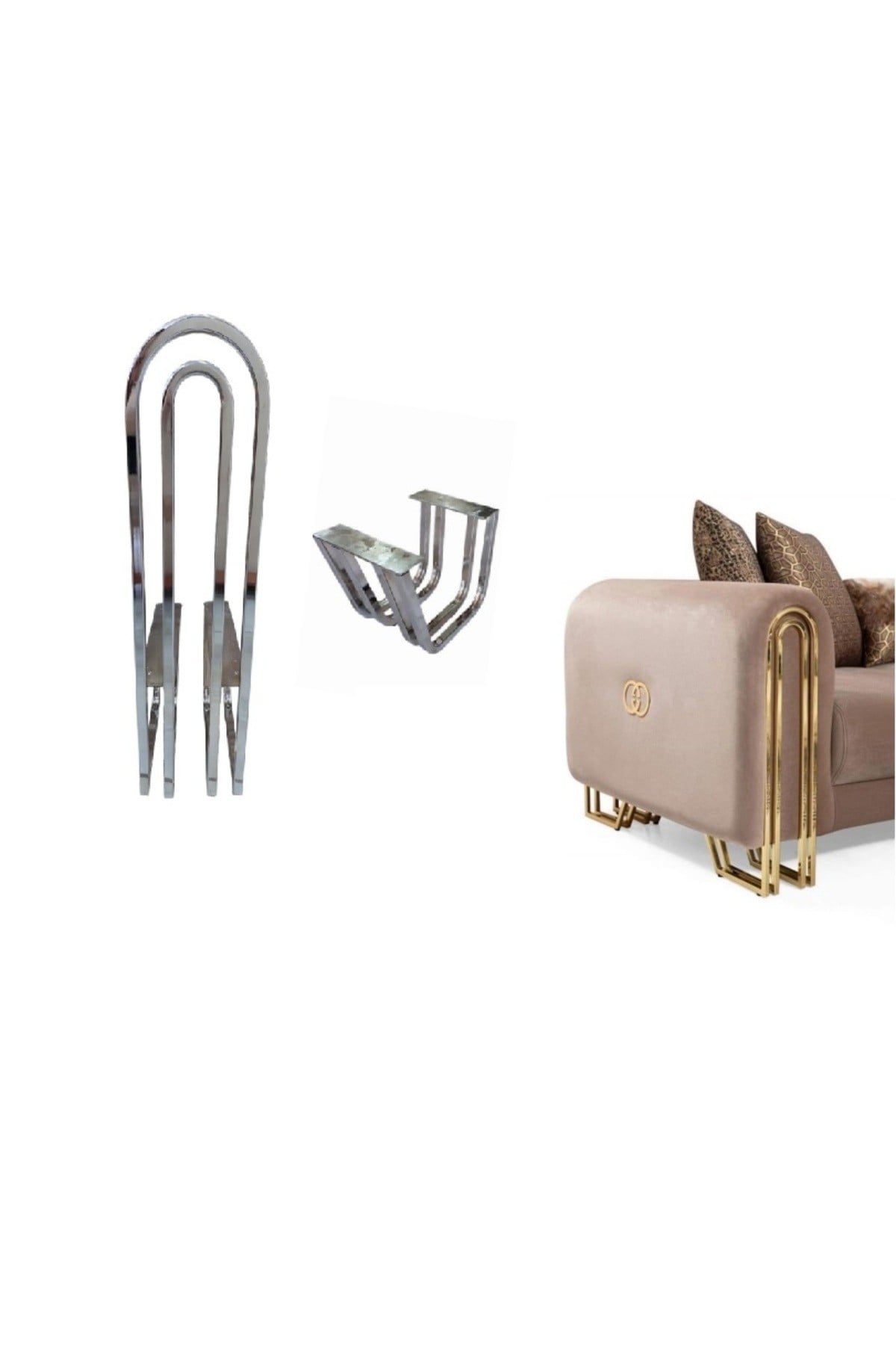 Metal Mobilya Ayağı Montana Model 66*15 Krom 2 Adet