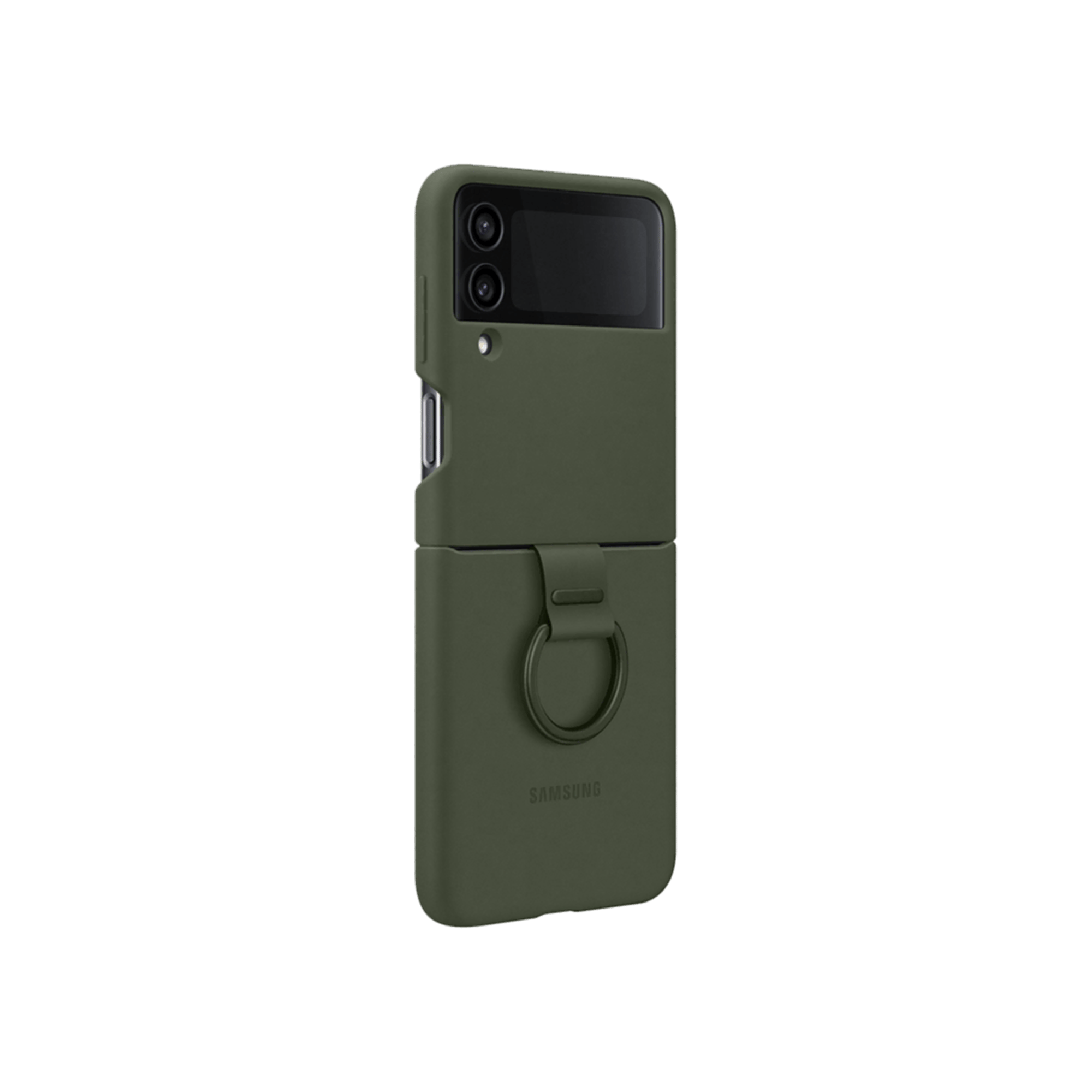 Samsung GalaxyZ Flip4 YüzüklüKılıf-Haki Telefon Kılıfı
