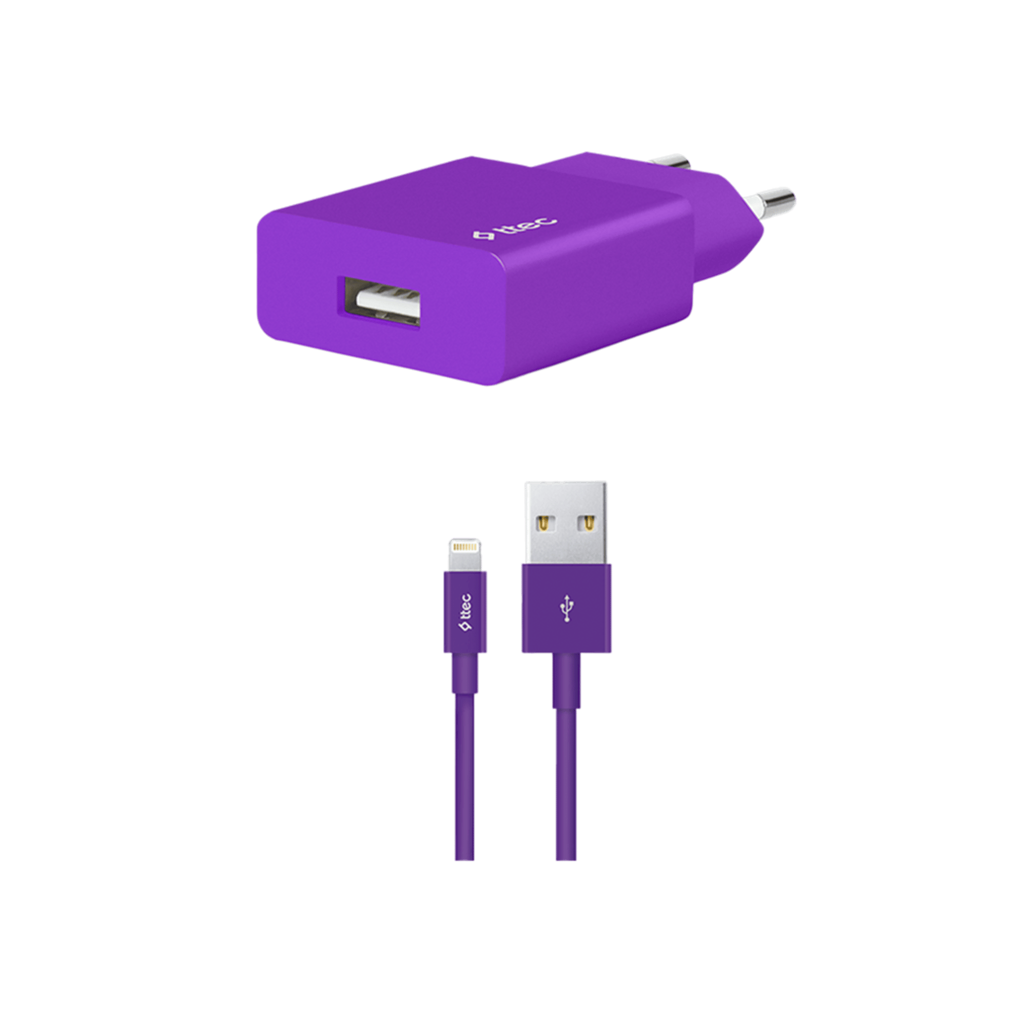Ttec SmartCharger Adaptör+Lightng Mor Şarj Cihazları