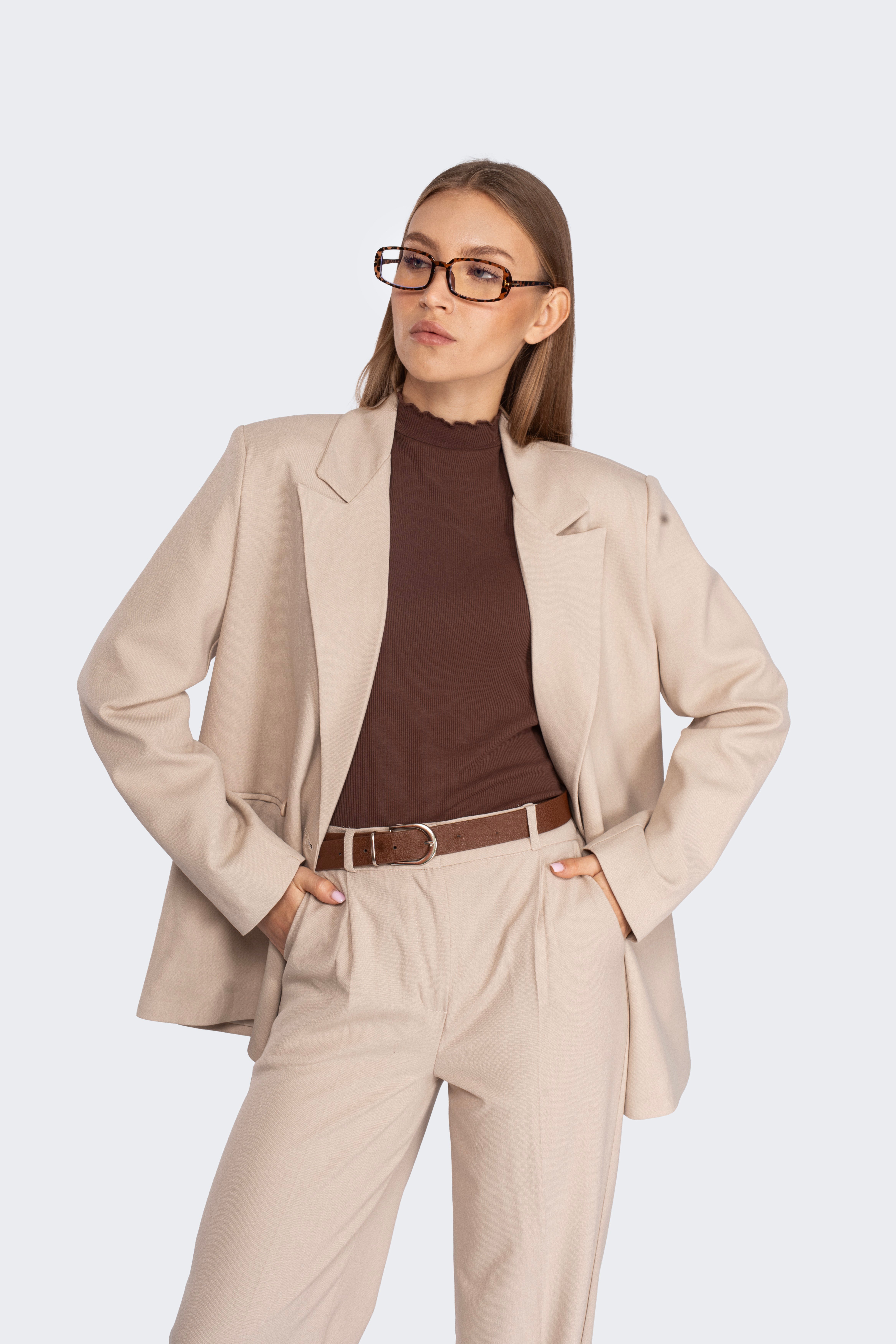 Vatkalı Premıum Bej Blazer 