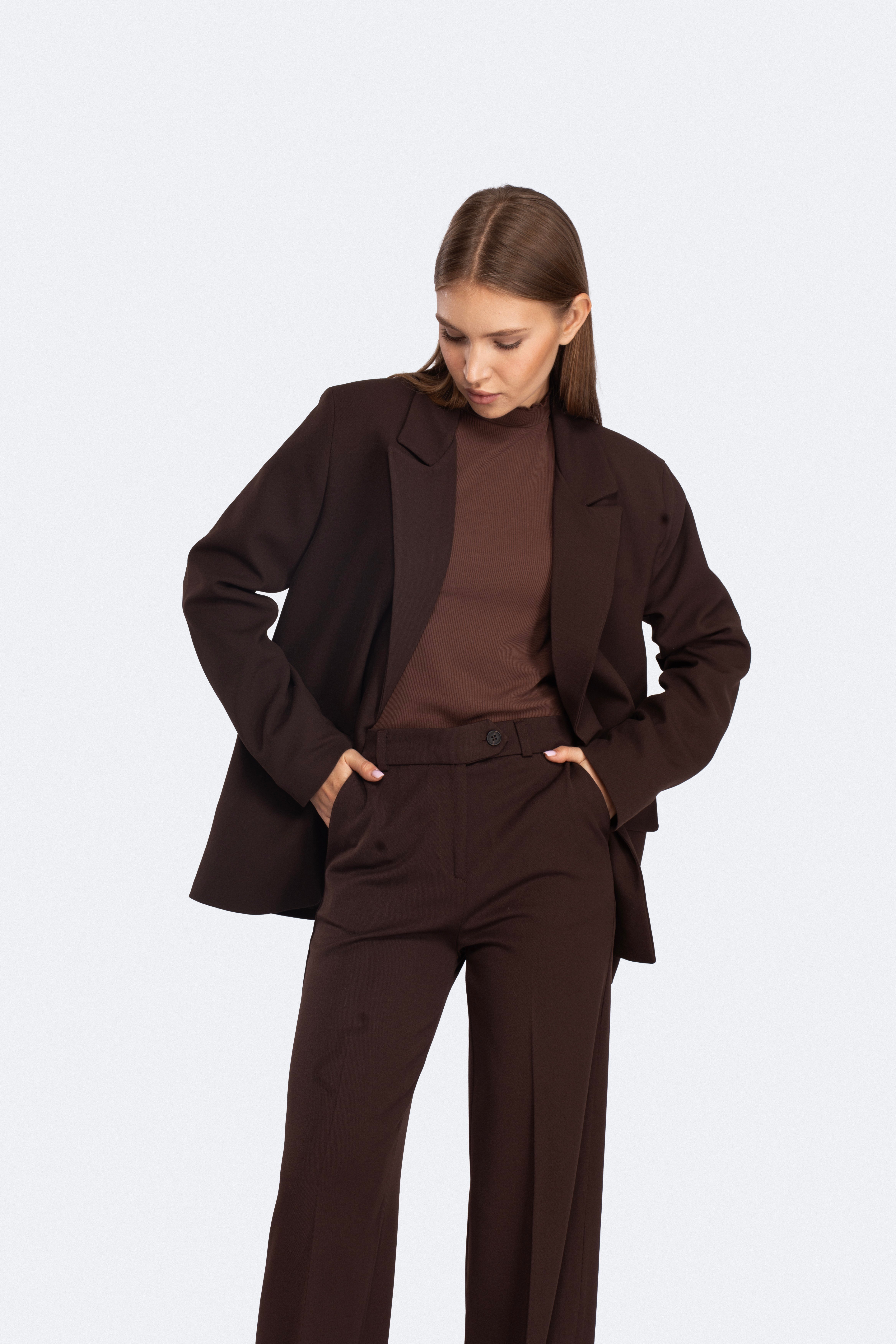 Vatkalı Premium  Kahve Blazer 