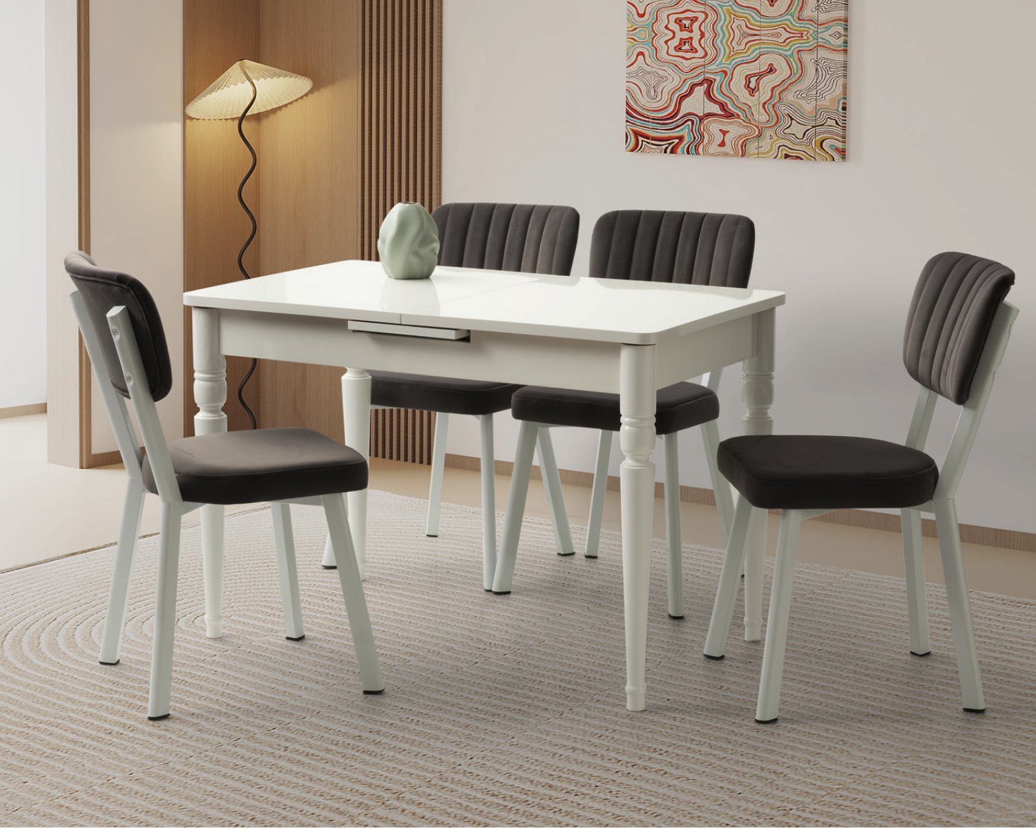 Liva Beta Masa (Beyaz Parlak Hgloss) 70x155x150