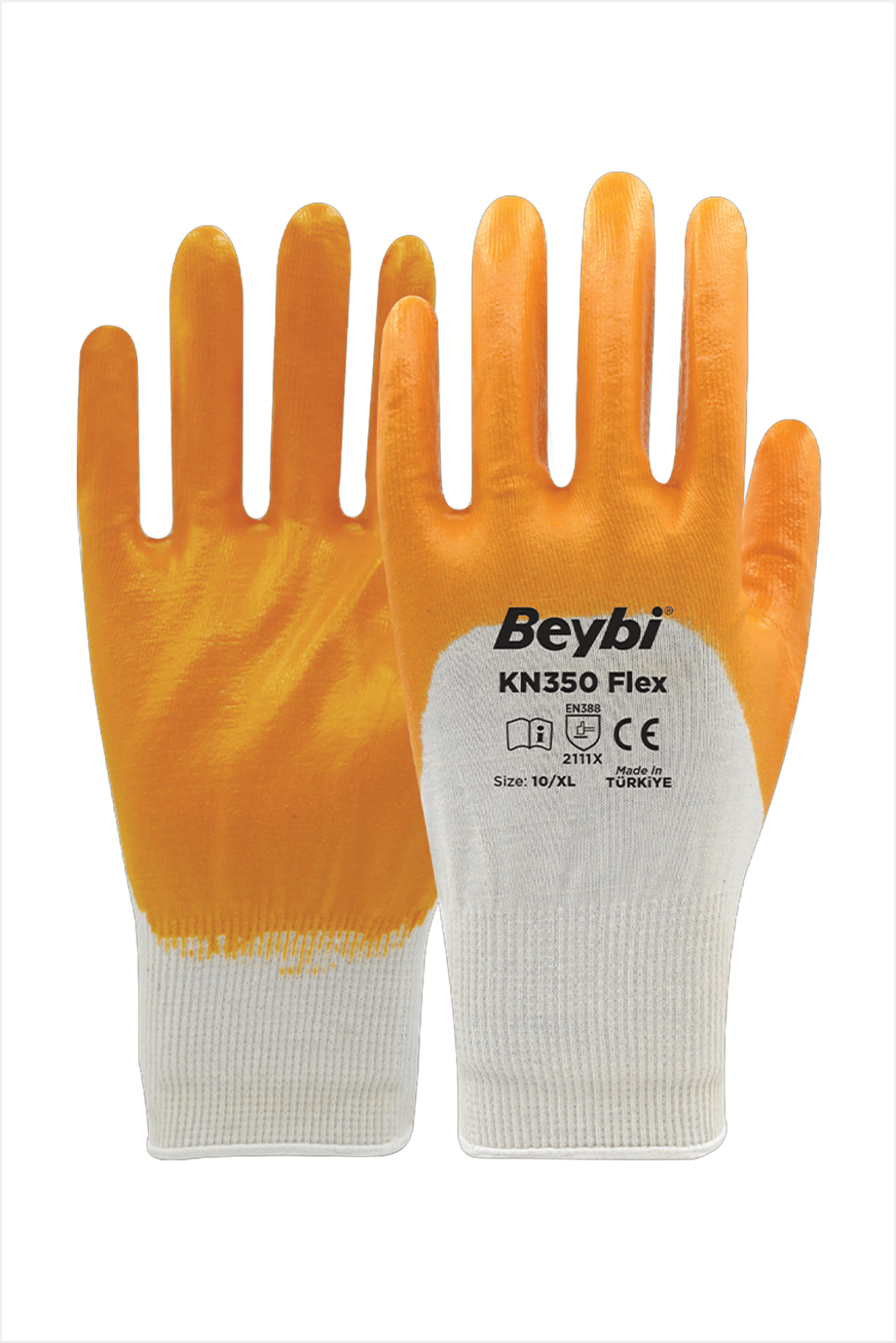 BEYBİ Kn350 Flex Iş Eldiveni - 3/4 Nitril Kaplı 12 çift