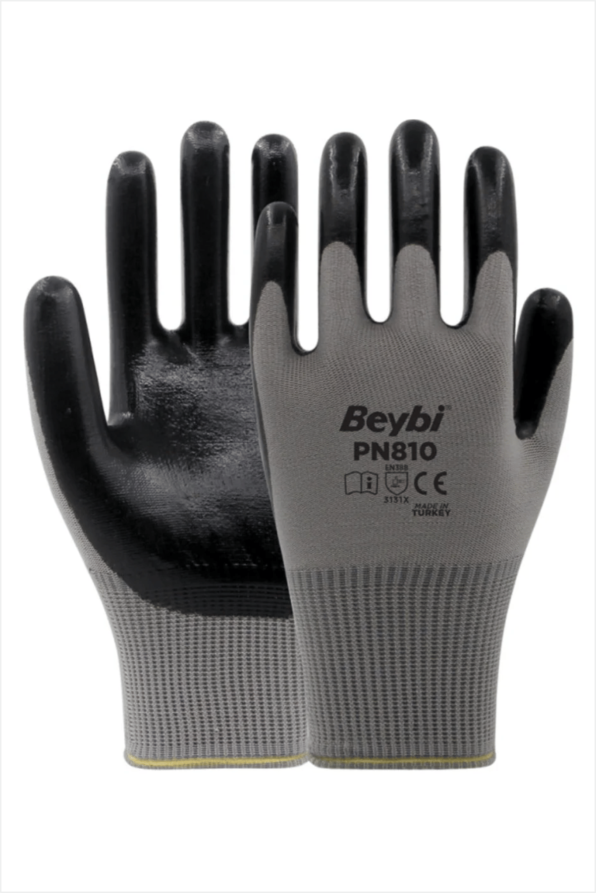 BEYBİ Nitril Poly Pn810 Beyaz/sarı Eldiven 12'lİ Paket