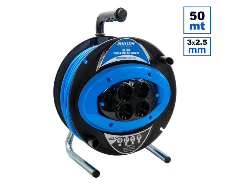 Master 505436 Ultra Plastik Gövde Makaralı Kablo 3x2.5mm 50 Metre