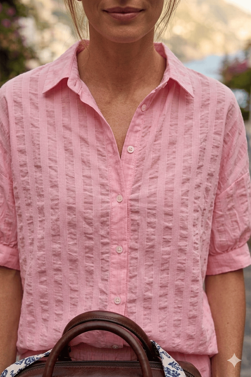 Candy Stripe Pembe Çizgili Gömlek